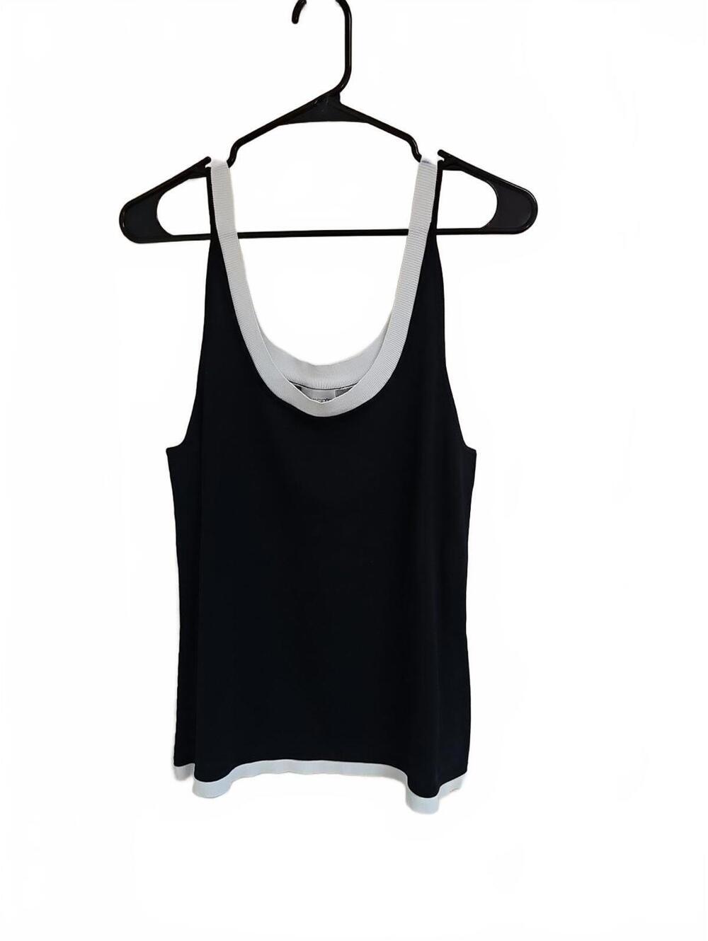 Chico's Women Black White Sleeveless Top Blouse Shirt Sz 2